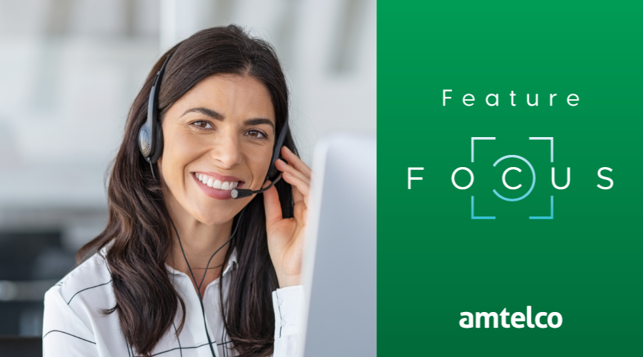 A contact center operator receives a redirected call.